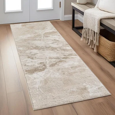 The Range Elysium Modern Abstract Living Room Area Rug Metallic Sheen- Nebula Pearl - Pearl / 220cm
