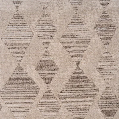 The Range Natural Beige Diamond Geometric Living Area Rug - Beige / 600cm
