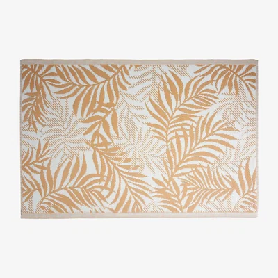 The Range Orange and White Leaf Design Outdoor Camping Rug Mat - Orange and White