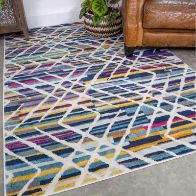 The Range Multicolour Vibrant Striped Geometric Living Area Rug - Multicolour / 230 x 160cm