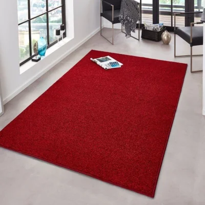 The Range Velour Plain Rug Brown - Red / 300.0cm / 200.0cm