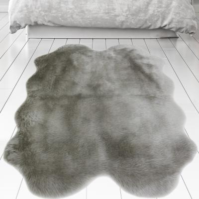 The Range Silver Cosy High Pile Faux Fur Sheepskin Rug - Kinsale - Silver / 150cm