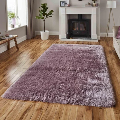 The Range 8cm Deep Super Soft Lilac Shaggy Rug - Lilac / 170cm