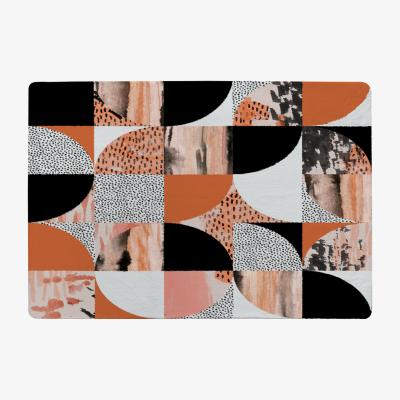 The Range Geometric Circles In Autumn Colours Rug - Orange / 110cm