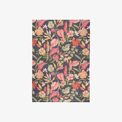 The Range Tropical Bloom IndoorOutdoor Rug - Black