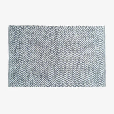 The Range Zigzag Cotton Rug - Blue