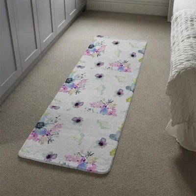 The Range Watercolour Flowers Runner Rug - Pink