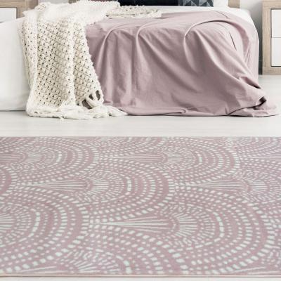 The Range Pink Coastal Print Contemporary Area Rug - Islay - Pink