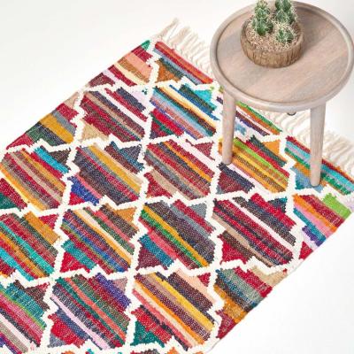 The Range Homescapes Amsterdam Handwoven Cotton Chindi Rug - Multi Colour / 150cm