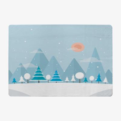 The Range Christmas Snow Nature Background Style Rug - blue / 230cm