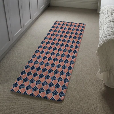 The Range Navy  Pink Geometric Shells Runner Rug - Pink