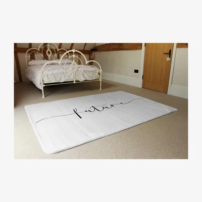 The Range Text Future Designer Rug - White / 230cm