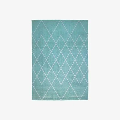 The Range Duck Egg Scandi Trellis Rug - Islay - Blue / 150cm