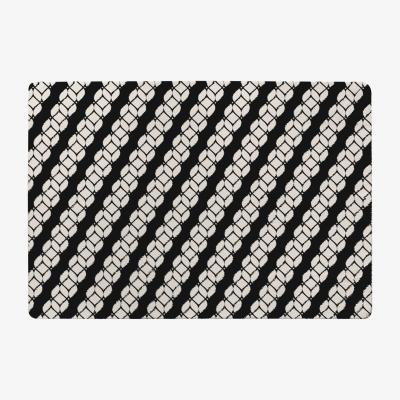 The Range Striped Rope Pattern Rug - Black / 110cm