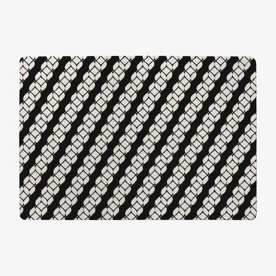 The Range Striped Rope Pattern Rug - Black / 110cm