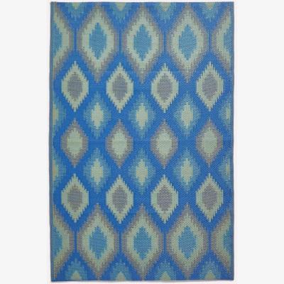 The Range Homescapes Amber Ikat Green and Blue Outdoor Rug - Blue / 180cm