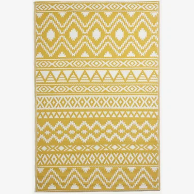 The Range Homescapes Anna Aztec Yellow and White Outdoor Rug - Yellow / 180cm
