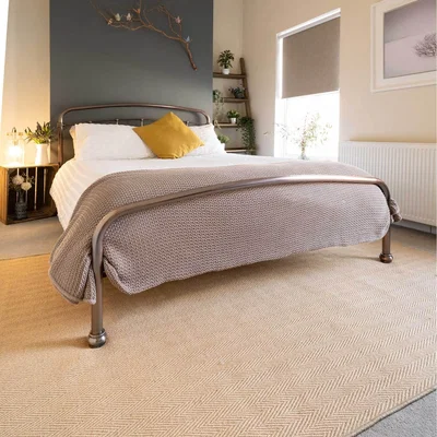 The Range Natural Border Jute Area Rug - Brown / 150 x 80cm
