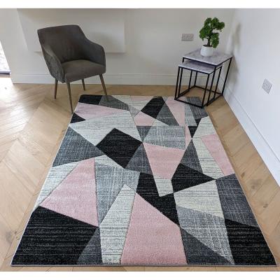 The Range Pink Abstract Living Room Rug - Boston - Pink / 3g / 110cm