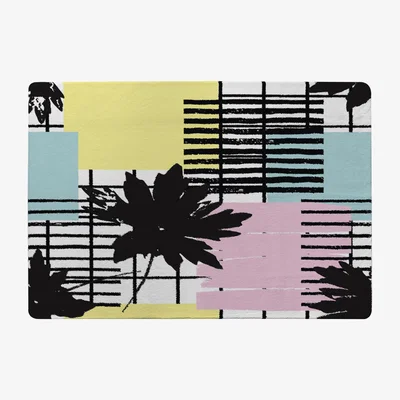 The Range Geometric Shape  Leaf Print Rug - Yellow / 150cm
