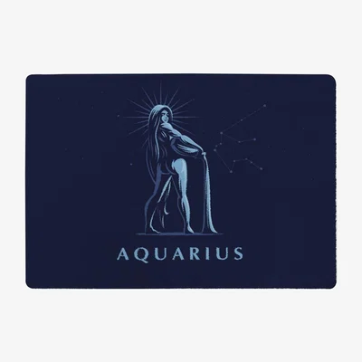 The Range Sign Of The Zodiac Aquarius Style Rug - blue / 230cm