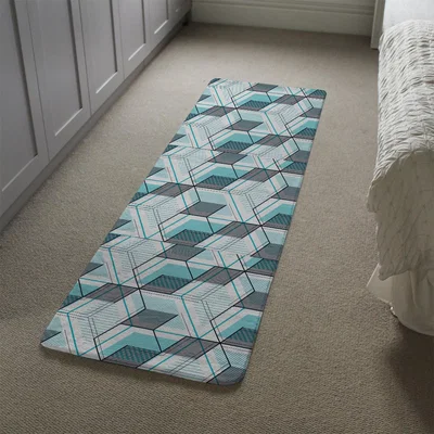 The Range Blue Geometric Hexagons Runner Rug - Blue
