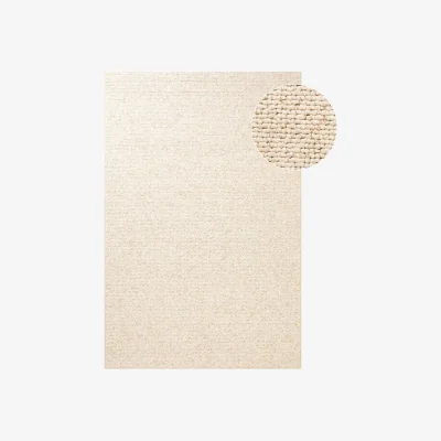 The Range Wolly Tufted Wool Rug Cream - Cream / 140.0cm / 100.0cm