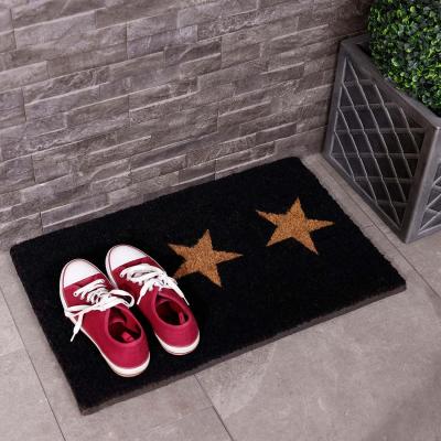 The Range Triple Star Coir Door Mat  - Black