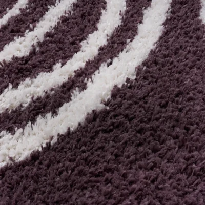 The Range The Rugs Moodi Scandinavian Design Patterned Shaggy Runner - Purple