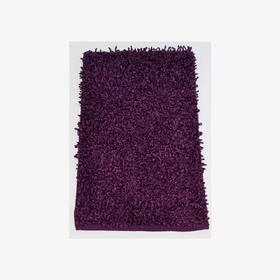 The Range Oxford Shaggy Polycotton Super Absorbant Rug (88x55 cm) - Aubergine