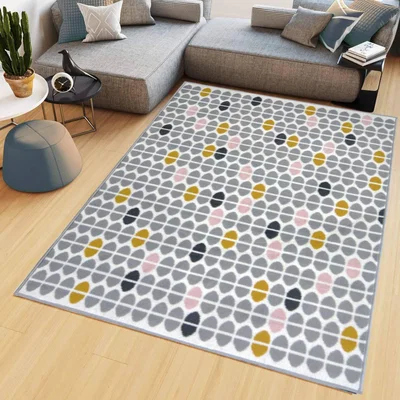 The Range Yellow and Grey Polka Dot Area Rug - Islay - Yellow / 230cm