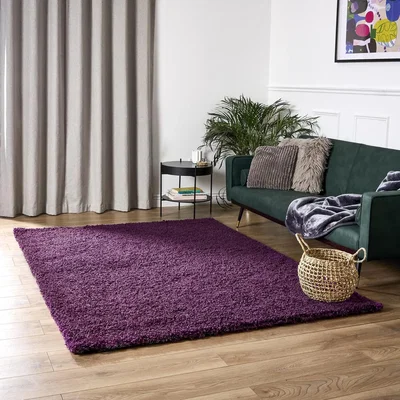 The Range California Shaggy Rug - Aubergine / 150cm / 80cm