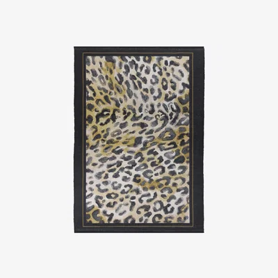 The Range Leopardis Leopard Printed Indoor Outdoor Rug - Black/Gold