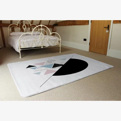 The Range Triangles  Semi Circle Pattern Rug - Black / 230cm