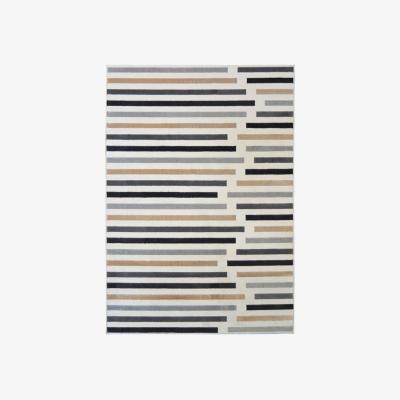 The Range Abstract Collection Stripe Design Rug in Multicolour  R469A - Neutral / 160cm