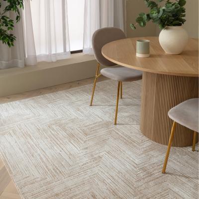 The Range Savannah Cream Textured Cross Pattern Rug - Cream / 300cm