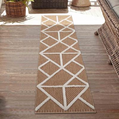 The Range Harper Prism Pattern Water Resistant Garden Rug Indoor Outdoor Area Rugs - Cream / 220cm