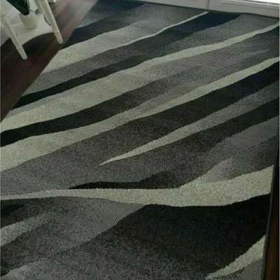 The Range Grey Scandi Wave Striped Area Rug - Lisbon - Grey / 150cm