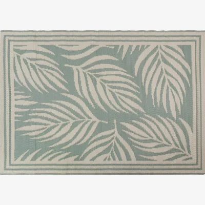 The Range The Gardener Outdoor Rug - Large Leaf - 120x170cm - Garden Patio Floor Mat - Black