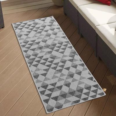 The Range Modern Triangle Design Outdoor-Indoor Waterproof Rugs - Dark Grey / 60x220 cm Runner