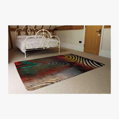 The Range Psychedelic Print Rug - Red / 230cm
