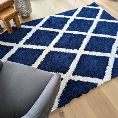 The Range Navy Moroccan Shaggy Rug - Oslo - Blue / 150cm
