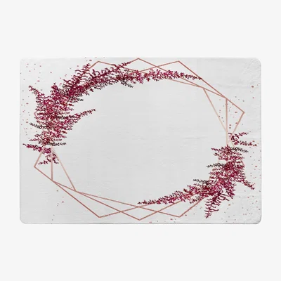 The Range Pink Flower And Geometric Shapes Rug - Pink / 110cm