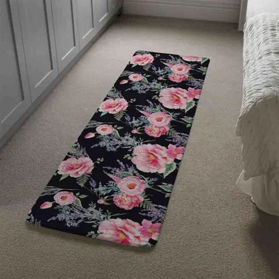 The Range Watercolour Painting Of Flowers Runner Rug - Pink