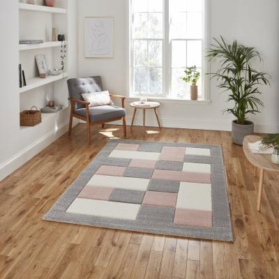 The Range Brooklyn BRK04 GreyRose Rug - Grey/Rose / 150cm