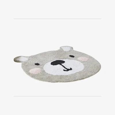 The Range Bear Face Kids Cotton Rug - Grey