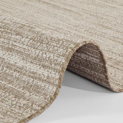 The Range Reversible Melange Striped Indoor & Outdoor Rug Green - Beige