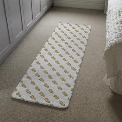 The Range Gold Leaf Pattern Runner Rug - Gold