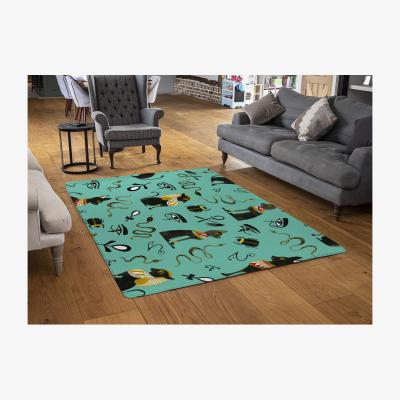 The Range Hand Painting Abstract, Ancient Egypt Horus Eye Signs Designer Rug - Green / 110cm