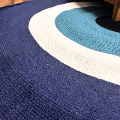 The Range Durable Cotton Rope Evil Eye Rug - 150 cm - Blue